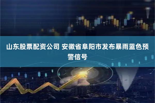 山东股票配资公司 安徽省阜阳市发布暴雨蓝色预警信号